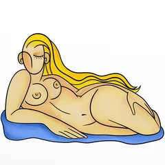 Photo sur Plexiglas Abstraction classique femme nue abstraite