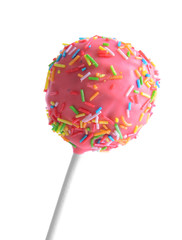 Sweet cake pop isolated on white
