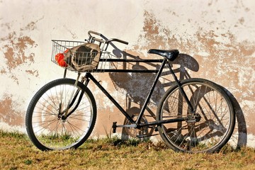 Fototapeta na wymiar The old man's bicycle