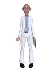 cartoon 3d doctor presenting something