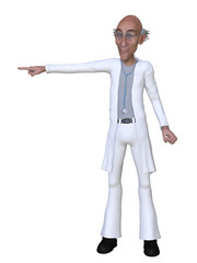 cartoon 3d doctor pointing at something