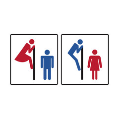 Fototapeta premium Abstract icon men and women to describe the toilet door.