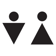 Simple icons men and women to describe the toilet door.