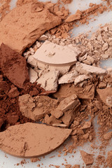 Close up of a make up powder on white background