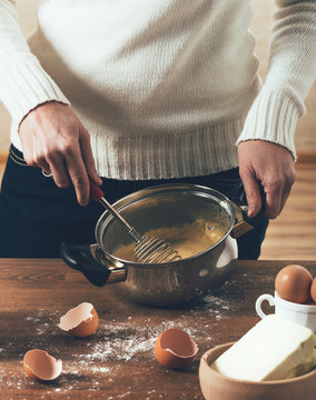 Woman Making Pancakes.