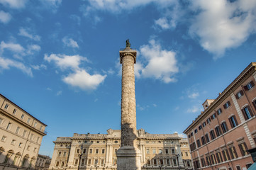 Fototapeta na wymiar Statue of Saint Paul on Piazza Colonna in Rome, Italy.