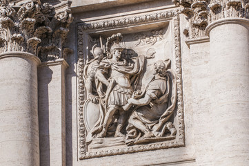 Trevi Fountain, the Baroque fountain in Rome, Italy.