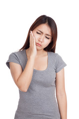 Young Asian woman got toothache