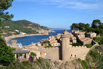Fototapeta na wymiar View of the city of Tossa de Mar in Girona, Spain