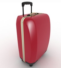 Suitcase for travel. 3d illustration over white