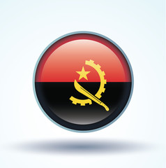 Flag set of Angola, vector illustration