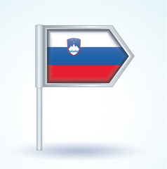 Flag set of Slovenia, vector illustration