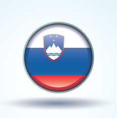 Flag set of Slovenia, vector illustration