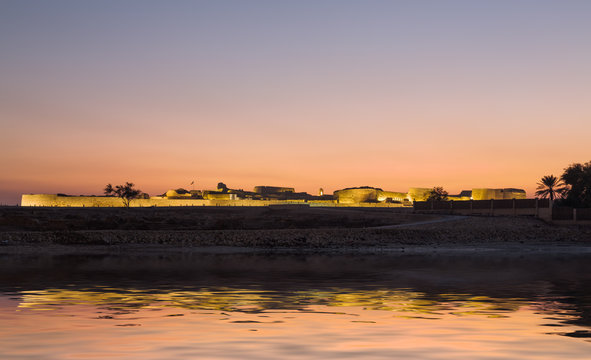 Old Bahrain Fort at Seef at sunset
