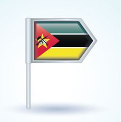 Flag set of Mozambique, vector illustration