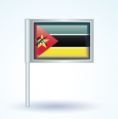 Flag set of Mozambique, vector illustration