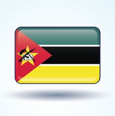 Flag set of Mozambique, vector illustration