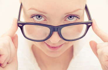 Pretty woman with classy glasses