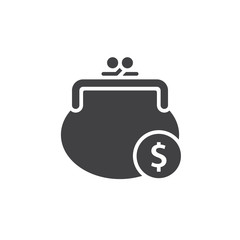 Purse and coin icon