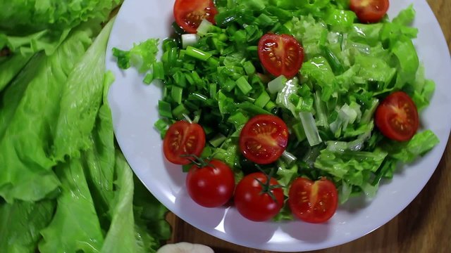 organic vegetable salad dish with tomatoes