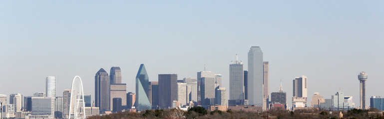 Fototapeta na wymiar Downtown Dallas, Reunion Tower, Margaret Hunt Bridge