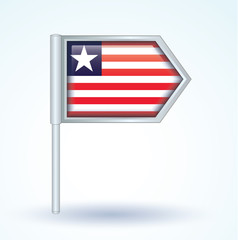Flag set of Liberia, vector illustration