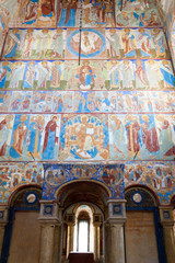 Fototapeta na wymiar ancient fresco on a wall of church