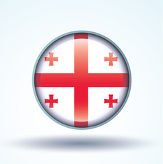 Fototapeta premium Flag set of Georgia, vector illustration