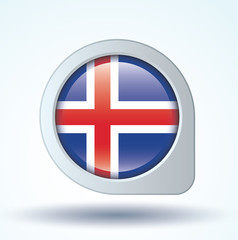 Flag set of Iceland, vector illustration
