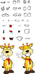 giraffe funny cartoon expressions set pack04