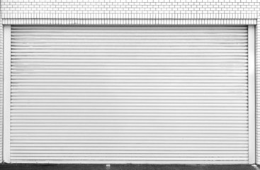 White metal roller door shutter background and texture
