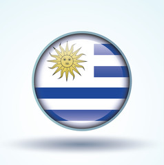 Fototapeta premium Flag set of Uruguay, vector illustration