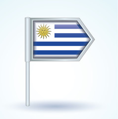 Flag set of Uruguay, vector illustration