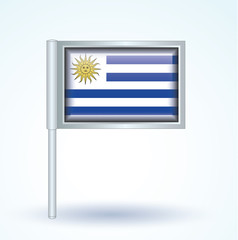 Flag set of Uruguay, vector illustration