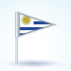 Flag set of Uruguay, vector illustration
