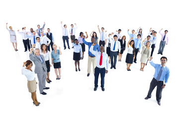 Obraz premium Large Group Business People Celebrating Team Concept