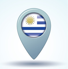 Fototapeta premium Flag set of Uruguay, vector illustration