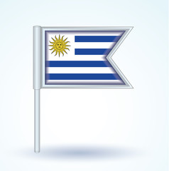 Fototapeta premium Flag set of Uruguay, vector illustration