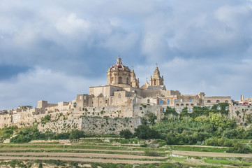 Fototapeta na wymiar Saint Paul's Cathedral in Mdina, Malta