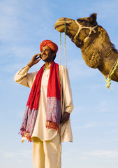 Obraz premium Indigenous Indian Man Making A Call
