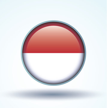 Flag set of Indonesia, vector illustration