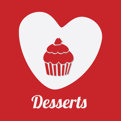 Food design over red background vector illustration