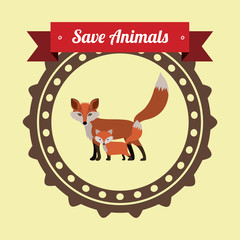 Animals design over beige background vector illustration