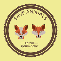 Animals design over beige background vector illustration