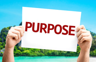 Purpose card with a beach on background