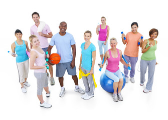 Group Healthy People Fitness Togetherness Exercise Concept