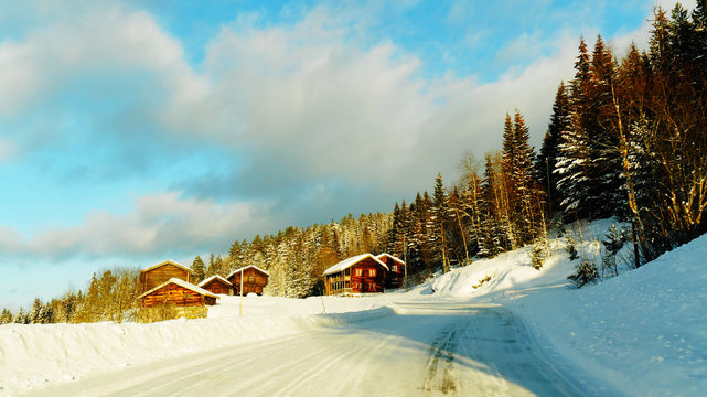 Traditional wooden farmhouses