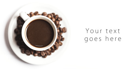 Coffee cup and beans card