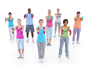 Obraz premium Group Healthy People Fitness Togetherness Exercise Concept
