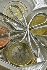 Fototapeta na wymiar Monedas de euro de Malta Euros maltese 馬爾他的歐元硬幣